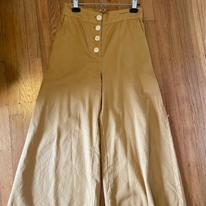 Neve & Hawk Medium Petite Wide Leg Pants in Mustard